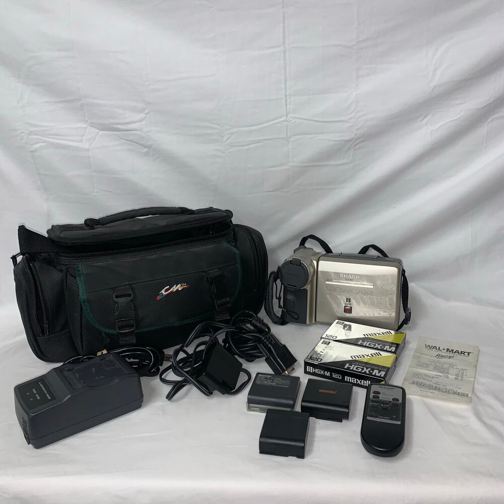 Vintage 2000’s Sharp VL-E780U Viewcam Video8 Camcorder & Accessories